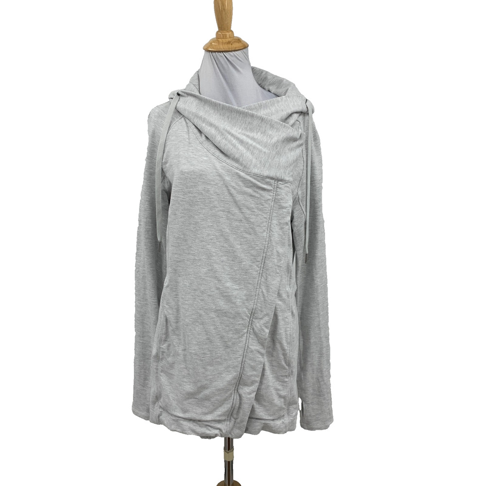 Lululemon Jacket Womens 6 Ash Coast Easy Wrap Heathered Asymmetrical Zip Soft
